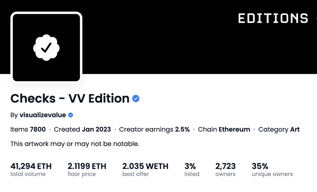 Checksvv OpenEditionとは?火付け役ともなったChecks VVの概要と共にその展望も考察! | Plus Web3