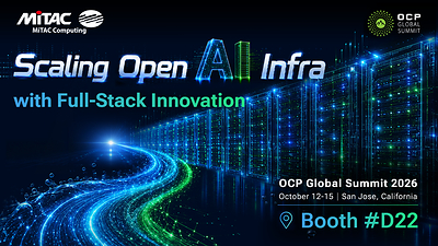 MiTAC Computing、OCP Global Summit 2026にてオープンAIインフラ拡張に向けたフルスタックイノベーションを披露