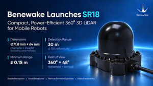Benewake、モバイルロボット向け小型・省電力型360°3D LiDAR「SRシリーズ」を発表し、SR18は量産開始