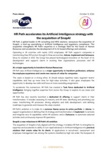 HR Path、SnapAI買収により人工知能（AI）戦略を加速